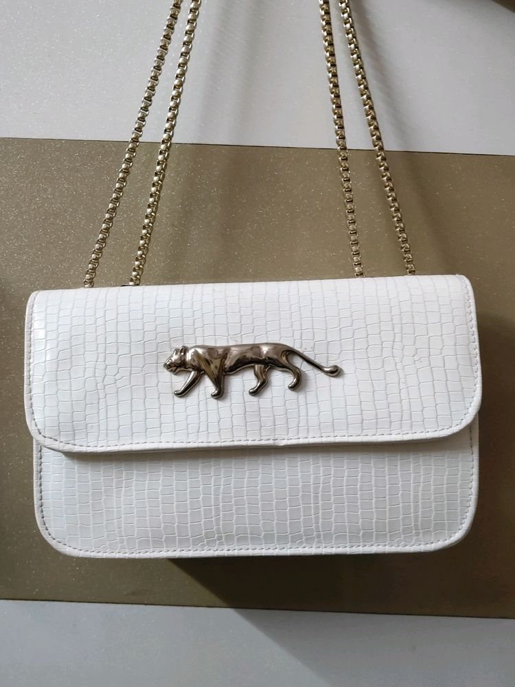 Off White Cute And Ethnic Sling Bag