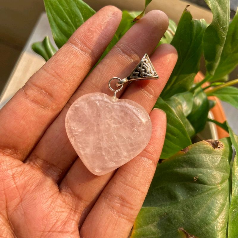 Rose Quartz Heart Pendant