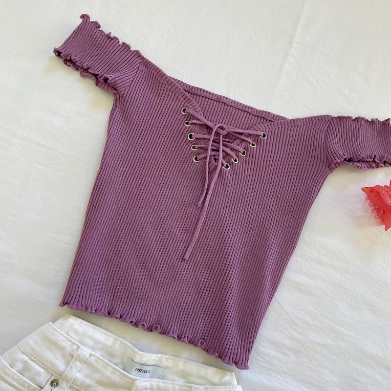 Pinterest Purple Off Shoulder Princess Top