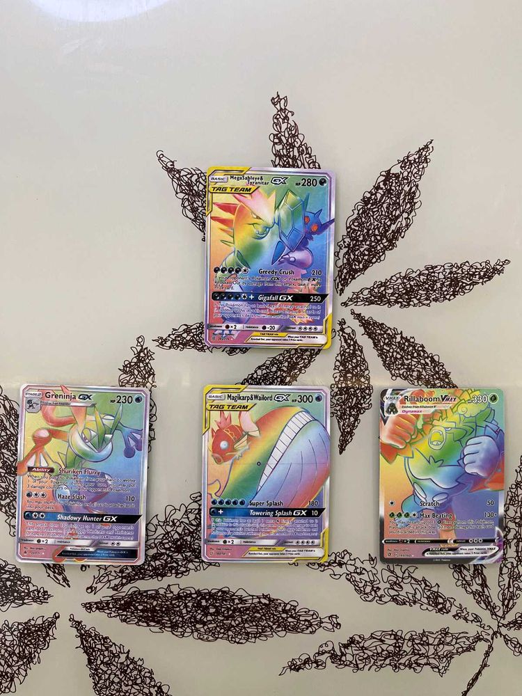 Rainbow Pokemon Cards X3