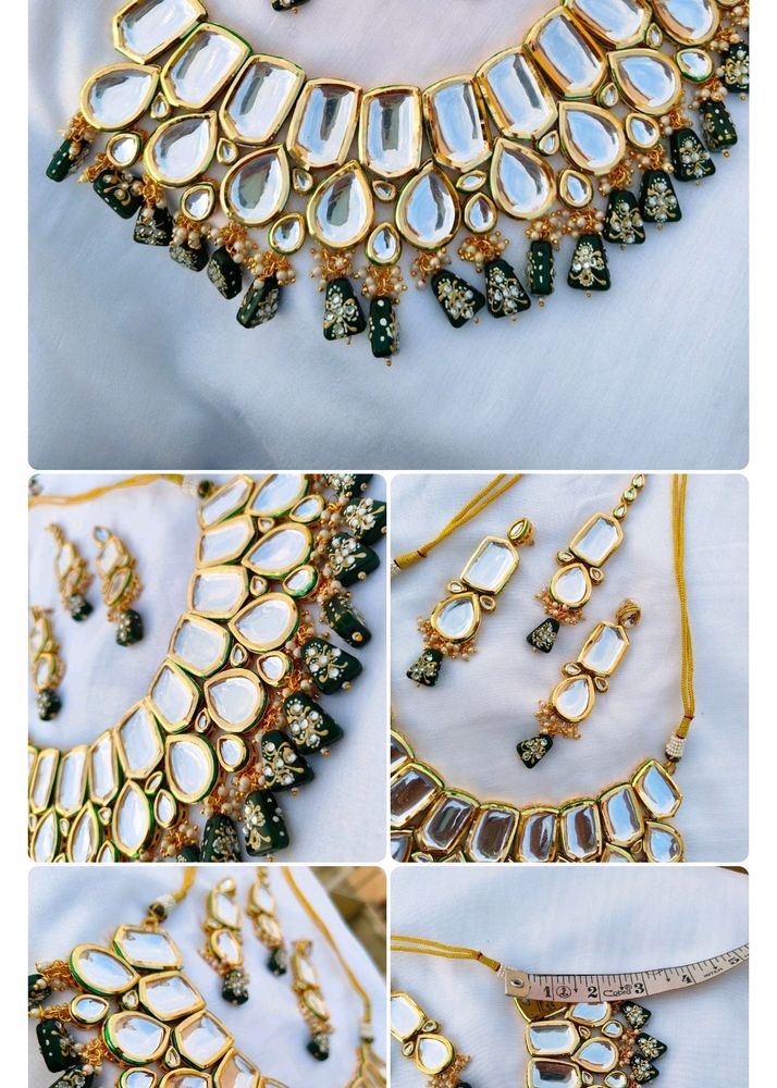 Green Heavy Kundan Jewellery