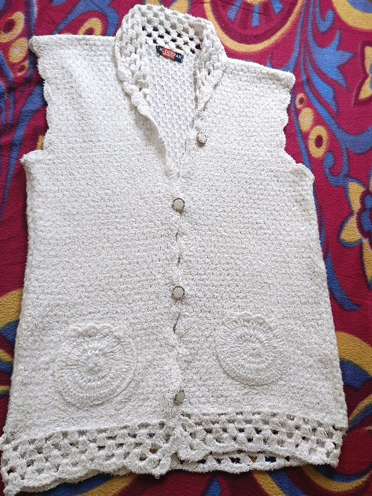 Winter Wear White Soft Sweater For Ladies