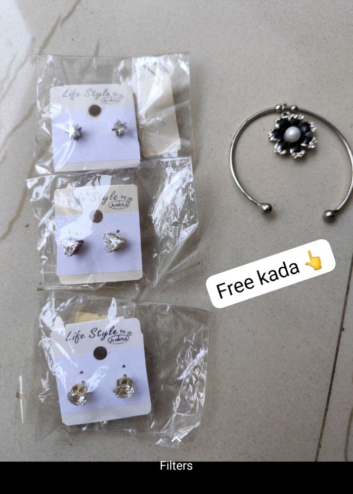 Free Kada With 3pairs Of Studs