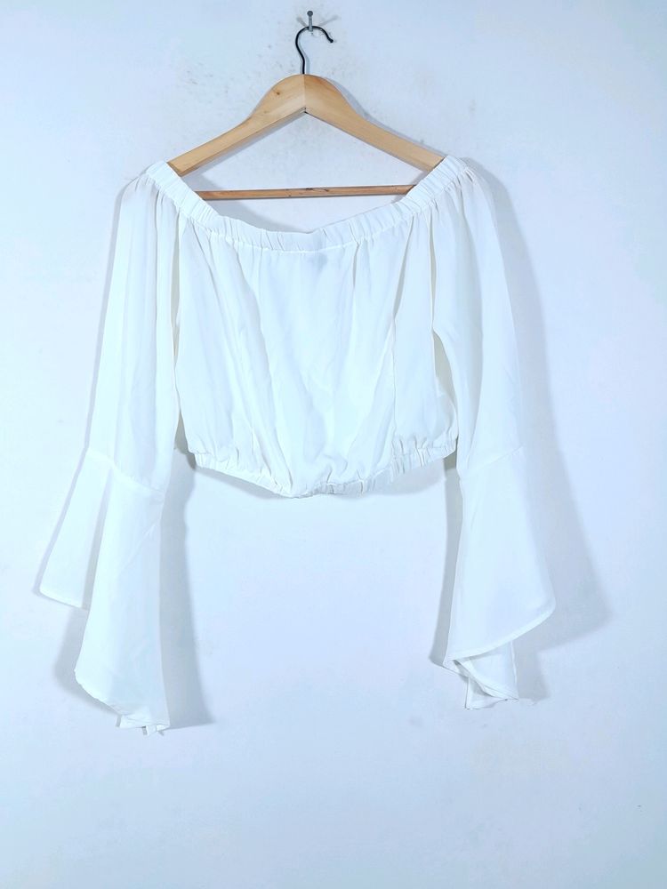 White Western Off Shoulder Top( woman's)