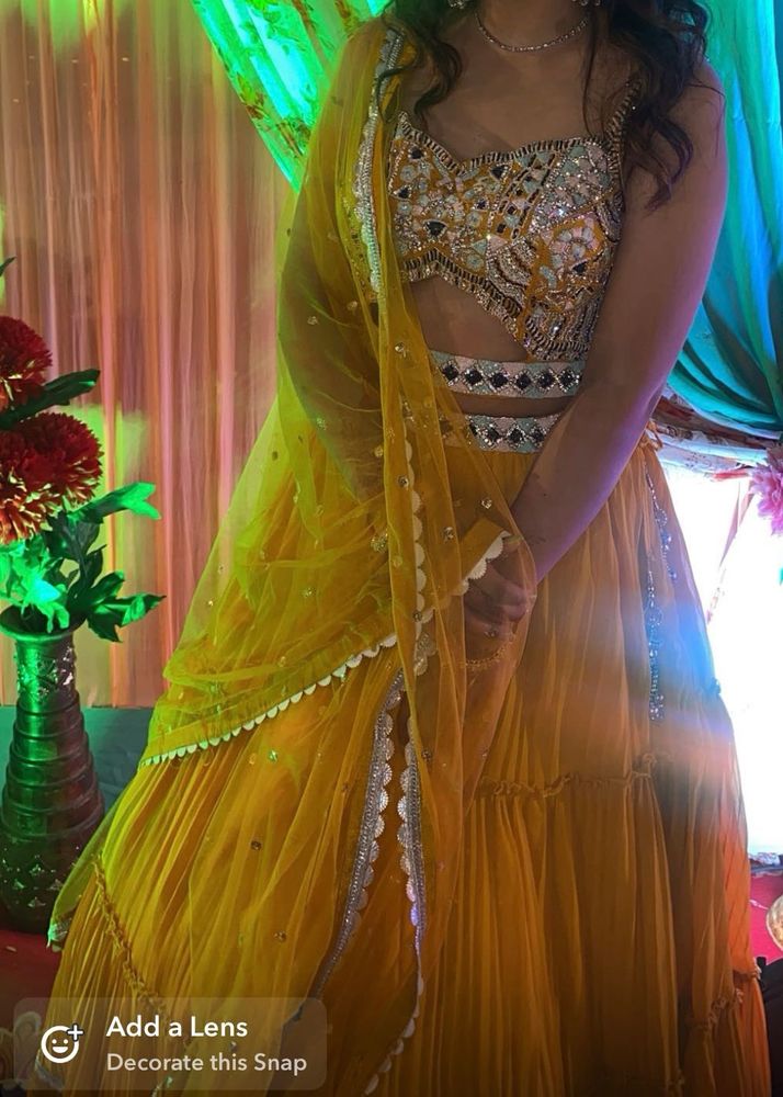 Women Yellow Lehanga With Choli And Dupatta