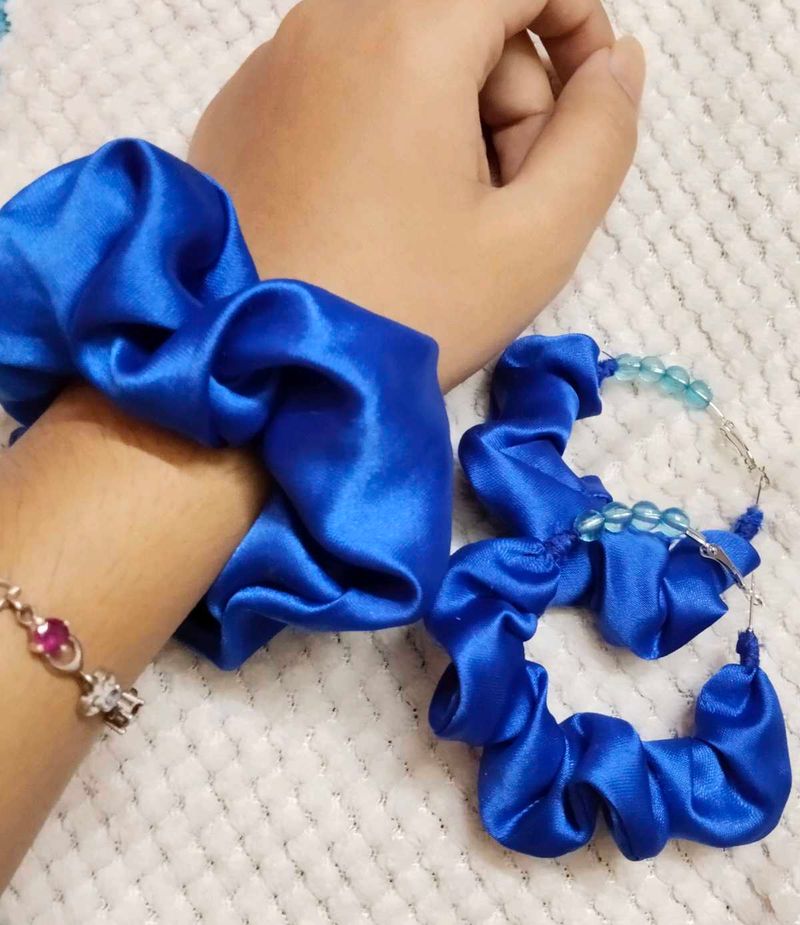 Combo Scrunchie Earrings And Band.