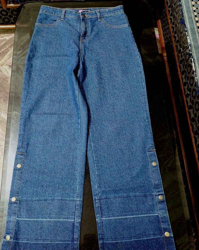 Blue Wide Leg Jeans