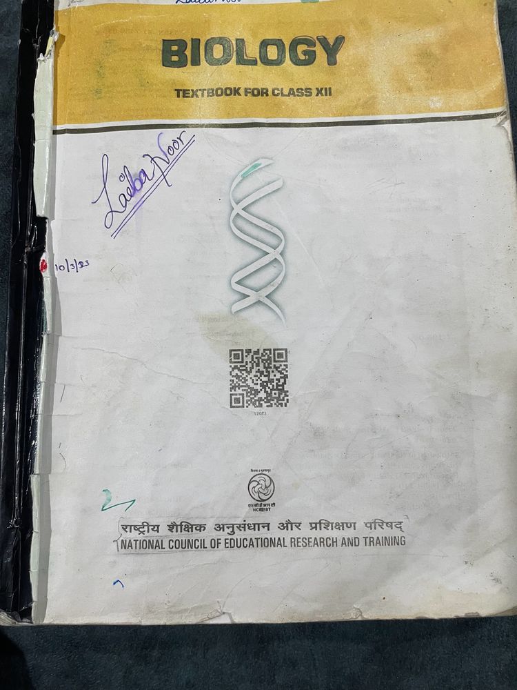 12Th Class Biology textbook, NCERT