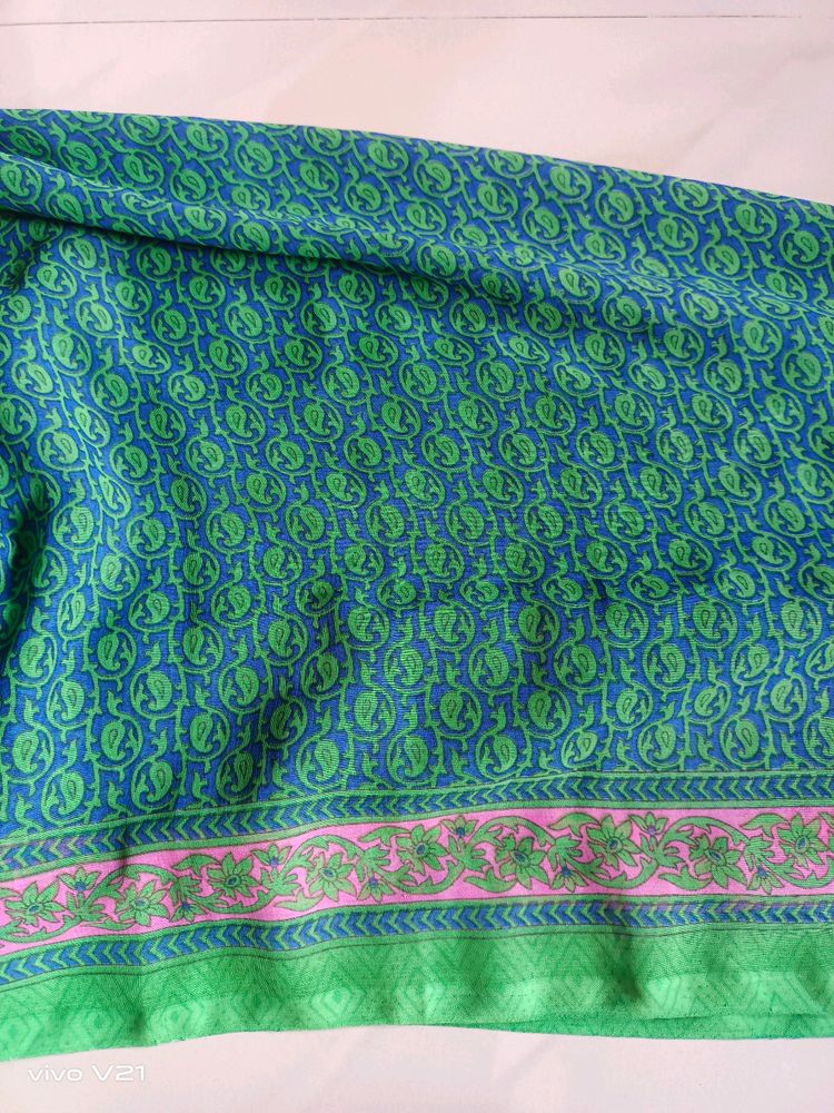 Blue Pink Green All Colours Mix Saree