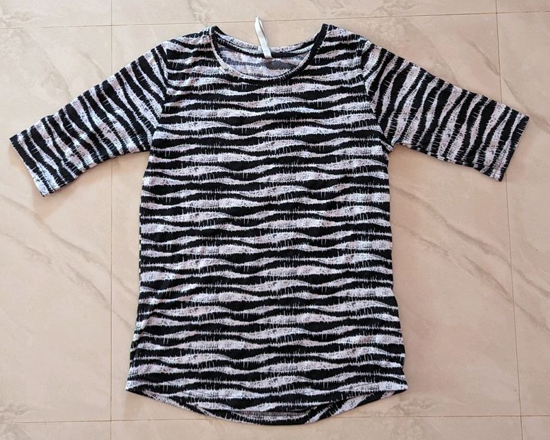 Black And White Zebra Print Top