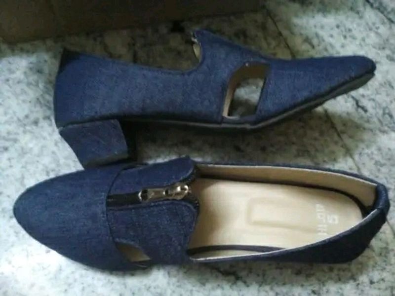 Blue Synthetic Solid Wedges For Women