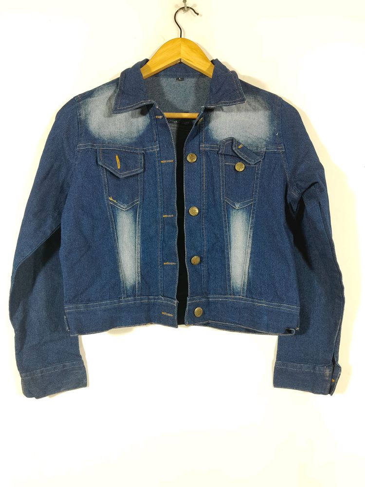 Crop Navy Denim Jacket (Women's)