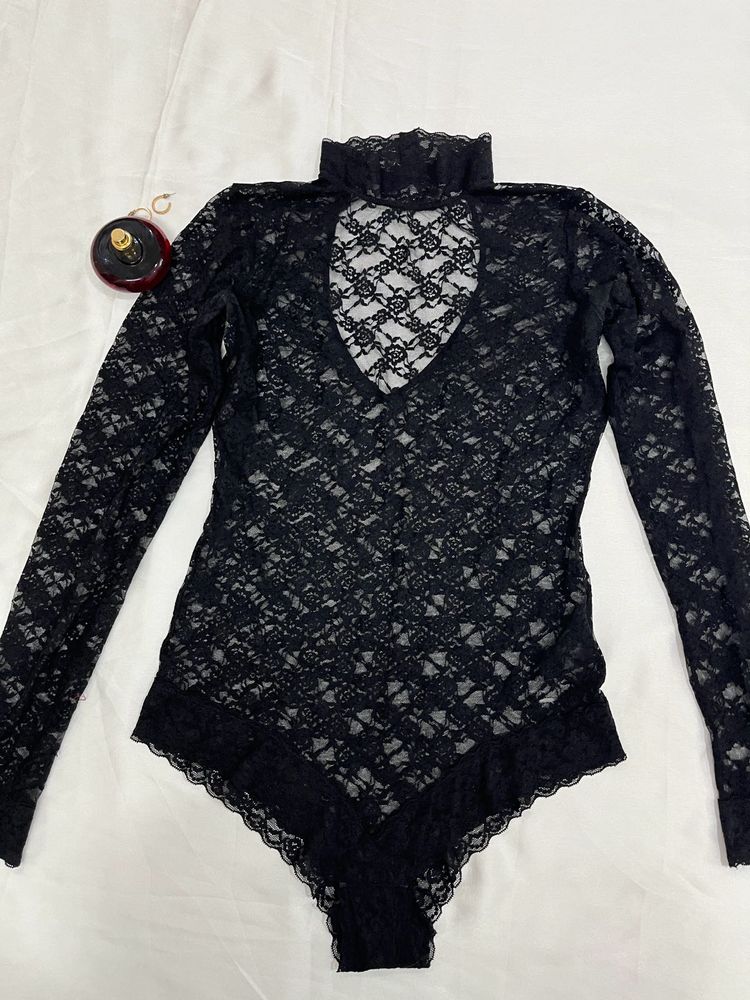 Designer Net black bodysuit