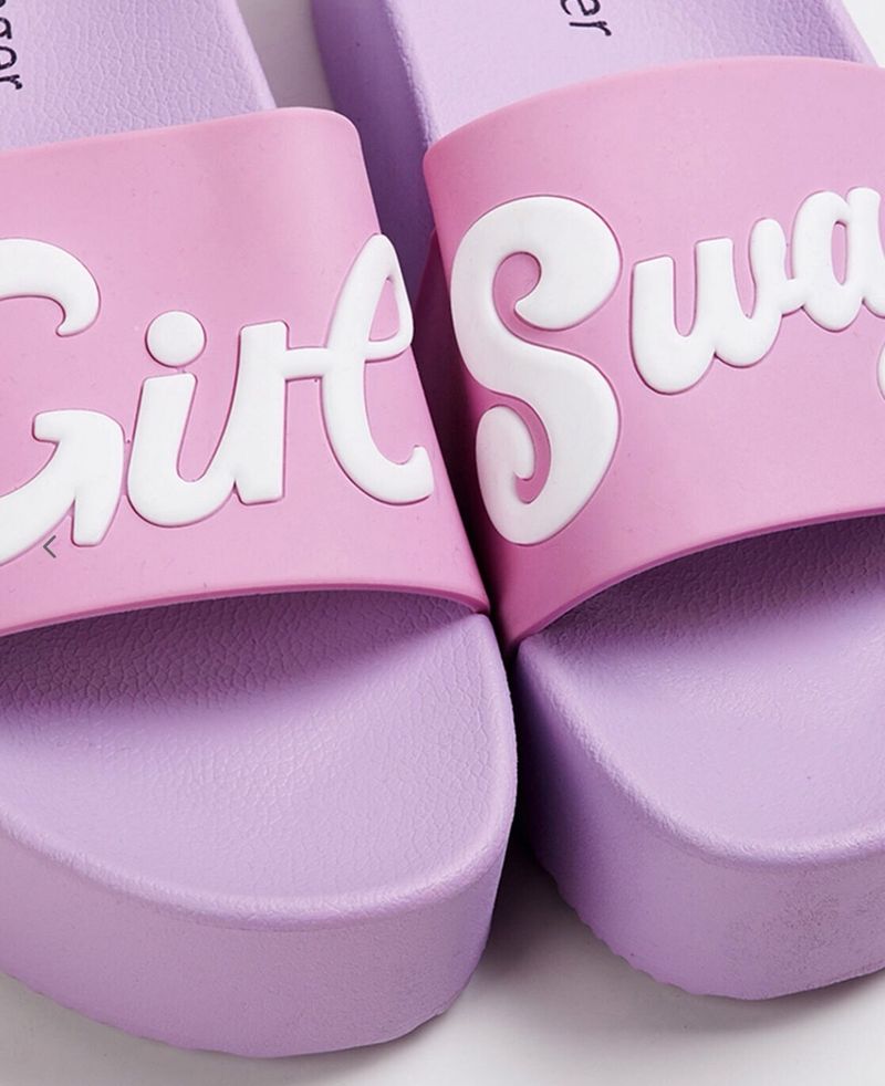 Typographic Printed Slides Slippers