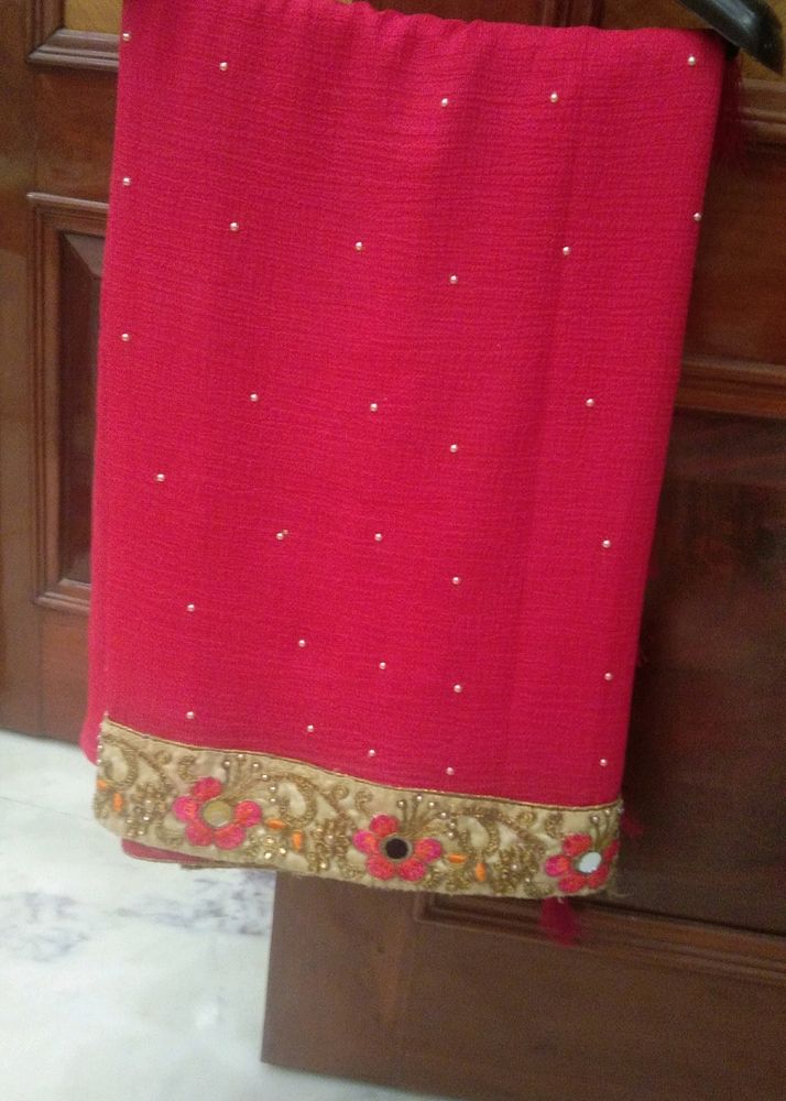 PINK HEAVY SAREE FOR COINS