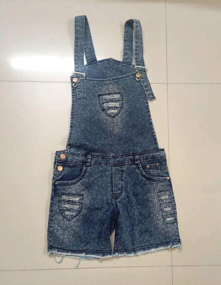 Denim Dungree For Girls