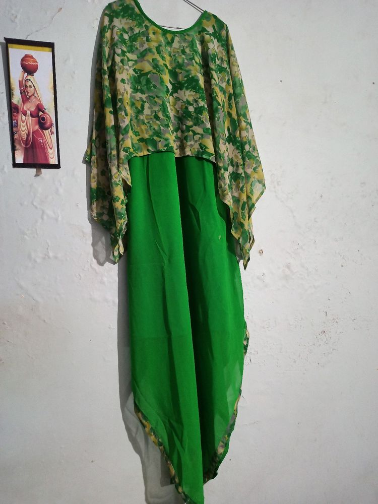 Women Green Flaired Kurti