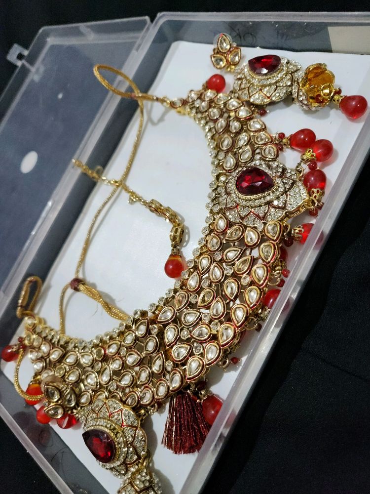 Red Color Stone Bridal Jewellery