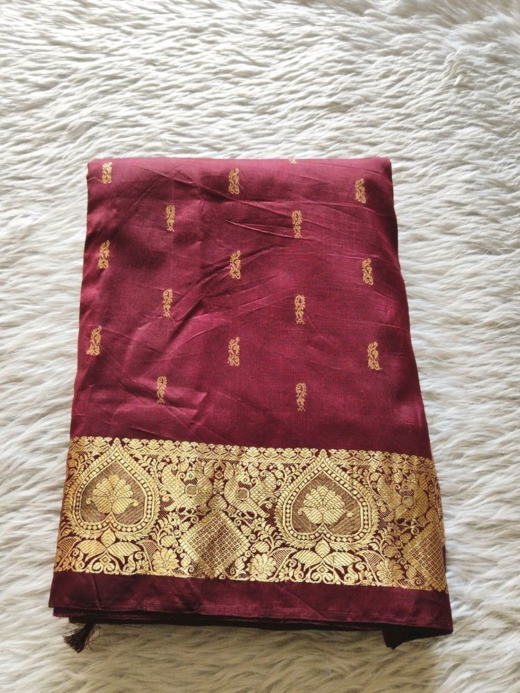 Kanchipuram Maroon Silk Saree