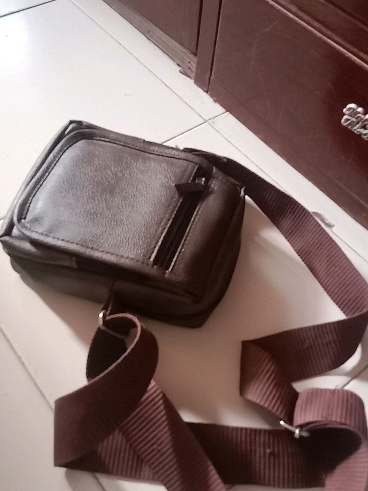 Brand New Leather Brown Small Cross Body bag