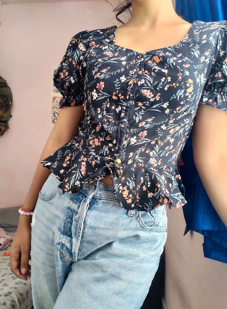 Summer Floral Crop Top For Women