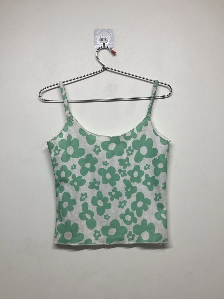 green floral tank