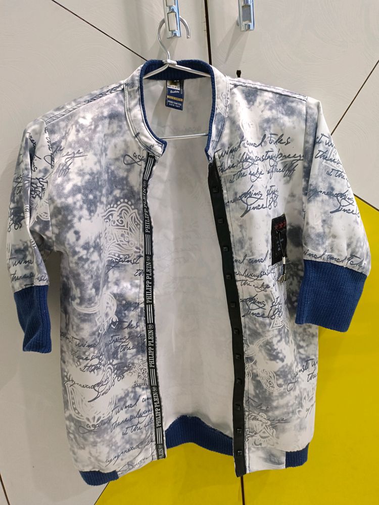 White And Blue Unisex Jacket