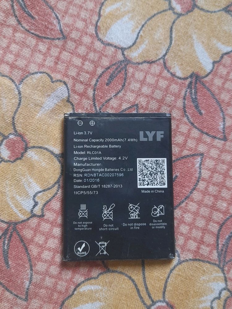 Lyf Mobile Battery Good Condition