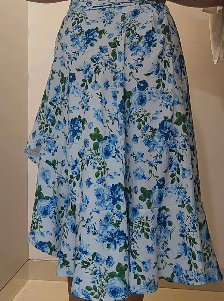 A Beautiful Wrap Skirt With floral Print