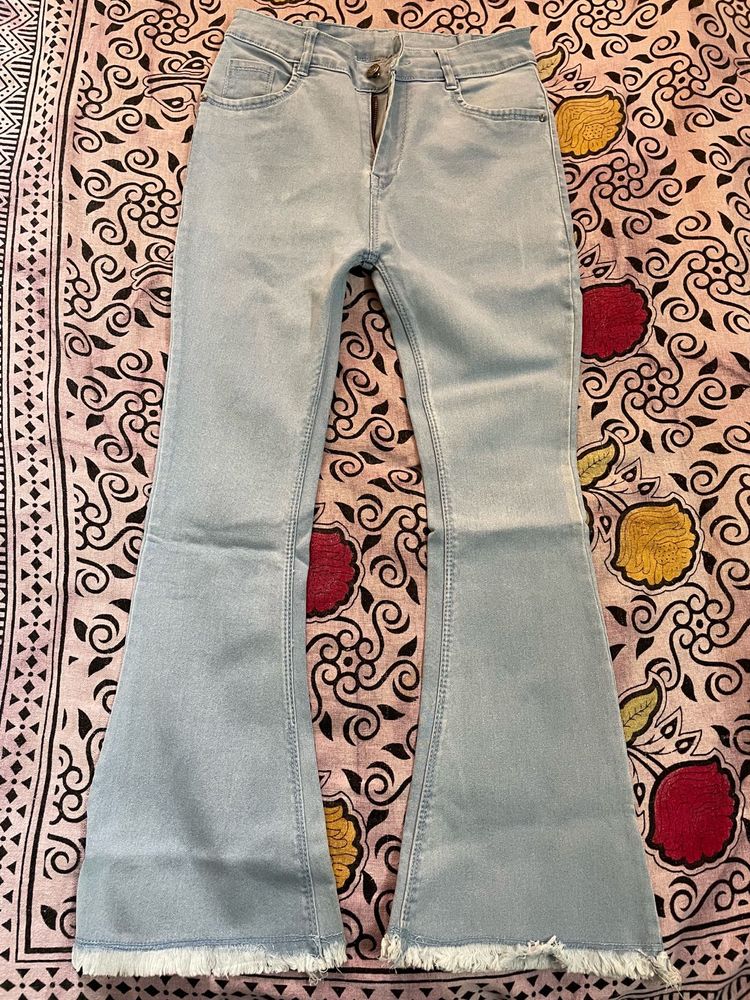 Winter Sale Light Blue Boot Cut Jeans