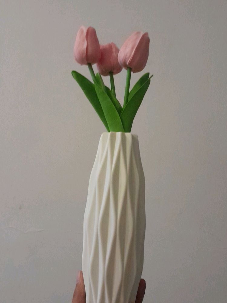 Pink Tulips Vase Combo