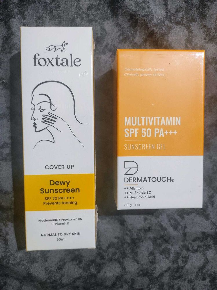 Combo😍Foxtale And Dermatouch Sunscreen Spf 70..😍