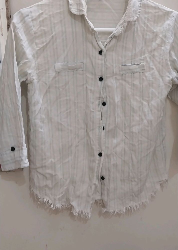 Cotton Stripes Shirt For Girls