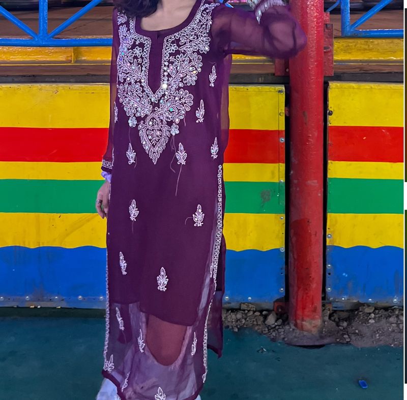 Chikankari Kurti With Inner