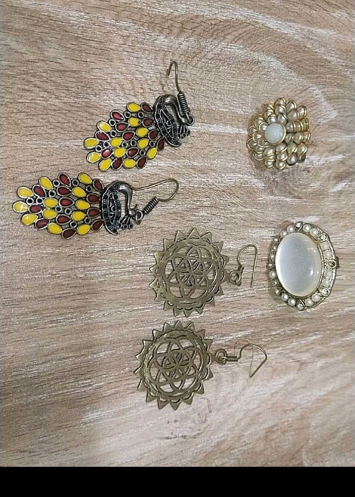 Combo Of Earrings And Ring