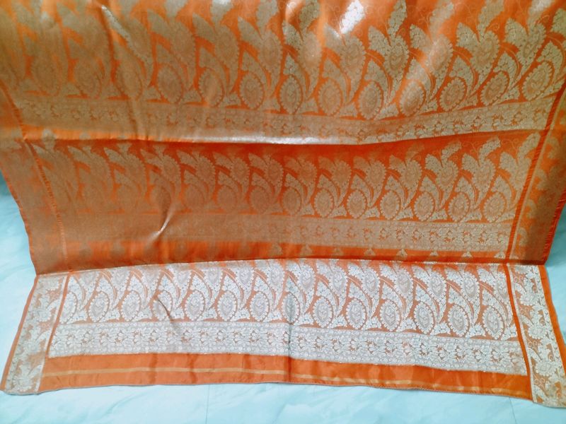 South Pattern Golden Orange Shade Saree