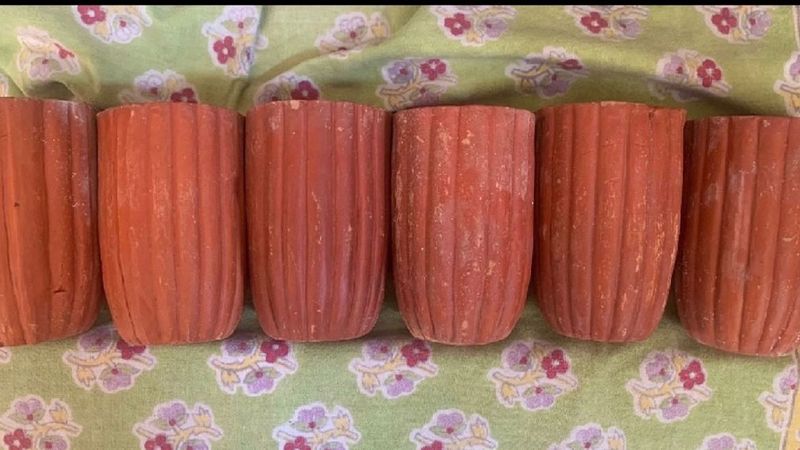 6 pieces of Organic Clay Cups