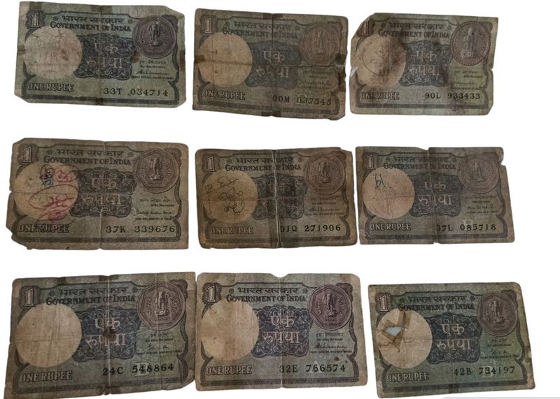 Set Of 1 Rupee Combo Torn Notes