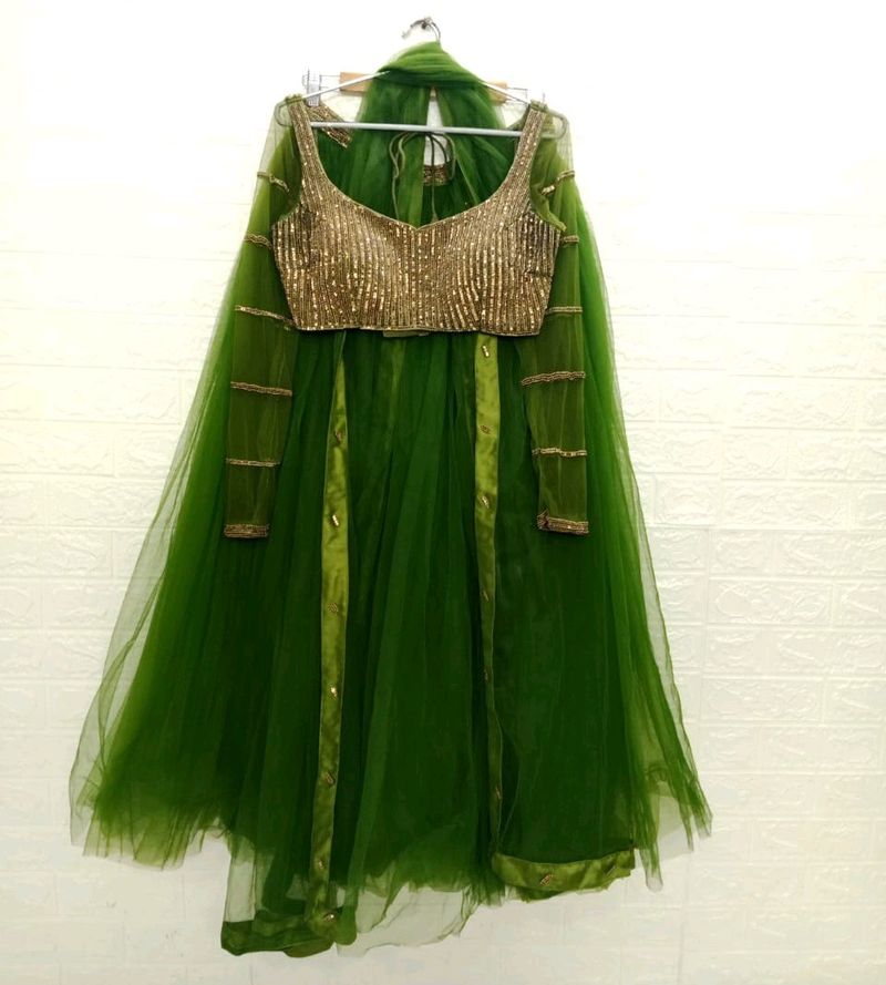 Olive Green Lehenga Choli Set