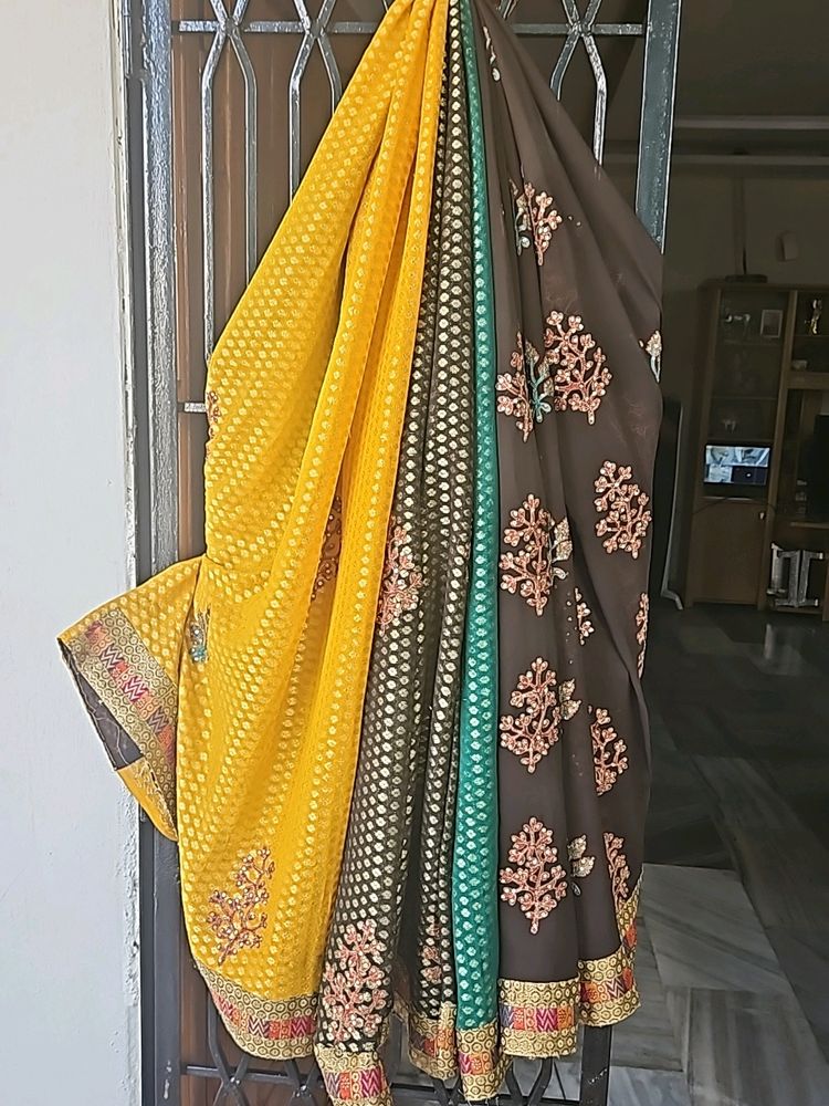 Pure Banarasi Saree(Half Saree Style)