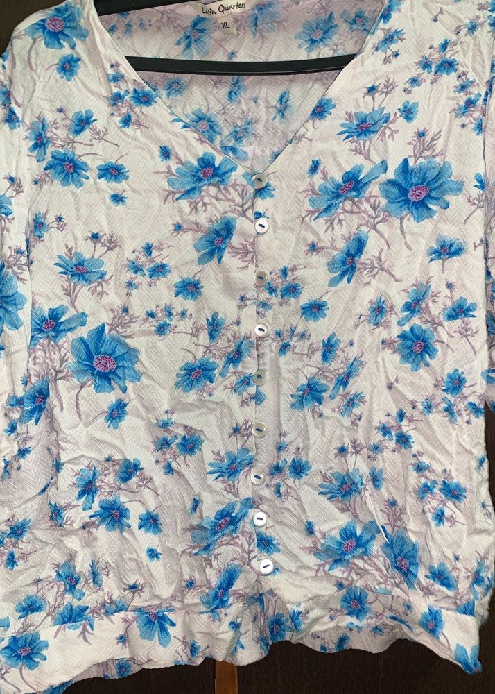 Floral Korean Style Tops For Girls Womens