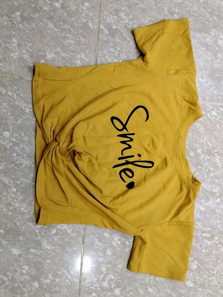 Mustard Colour Crop Top