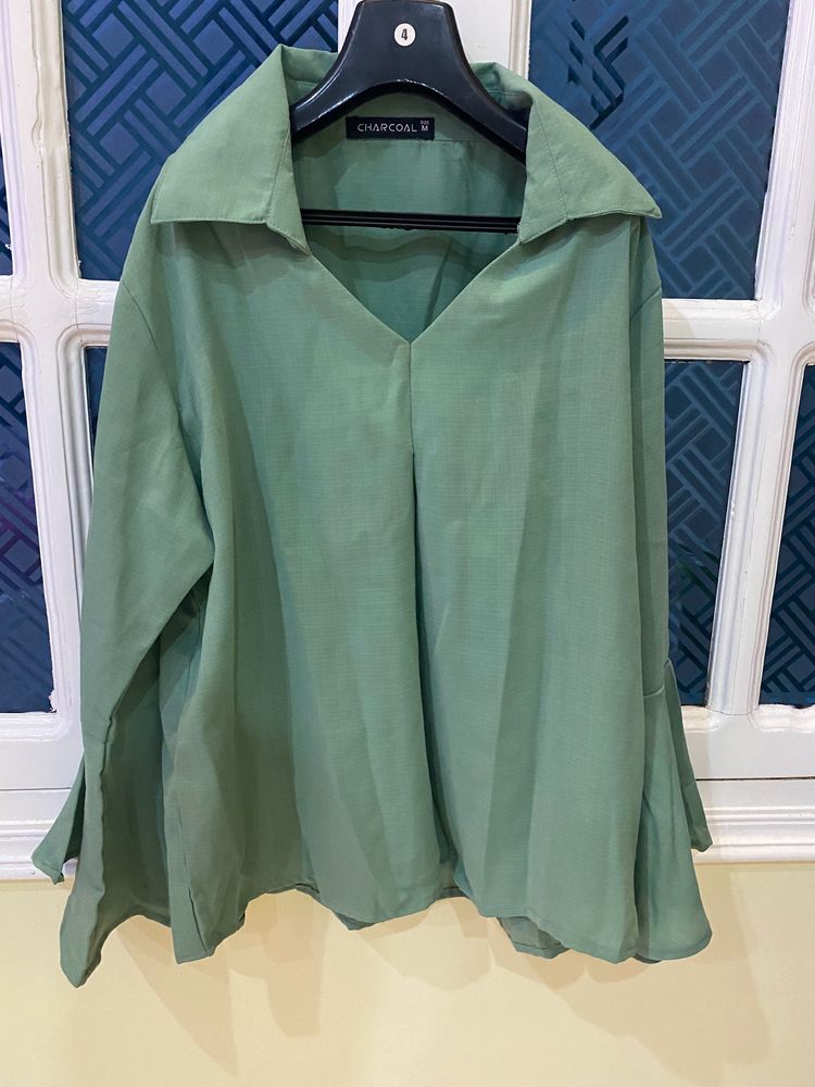 Green Blaoon Sleeves Top