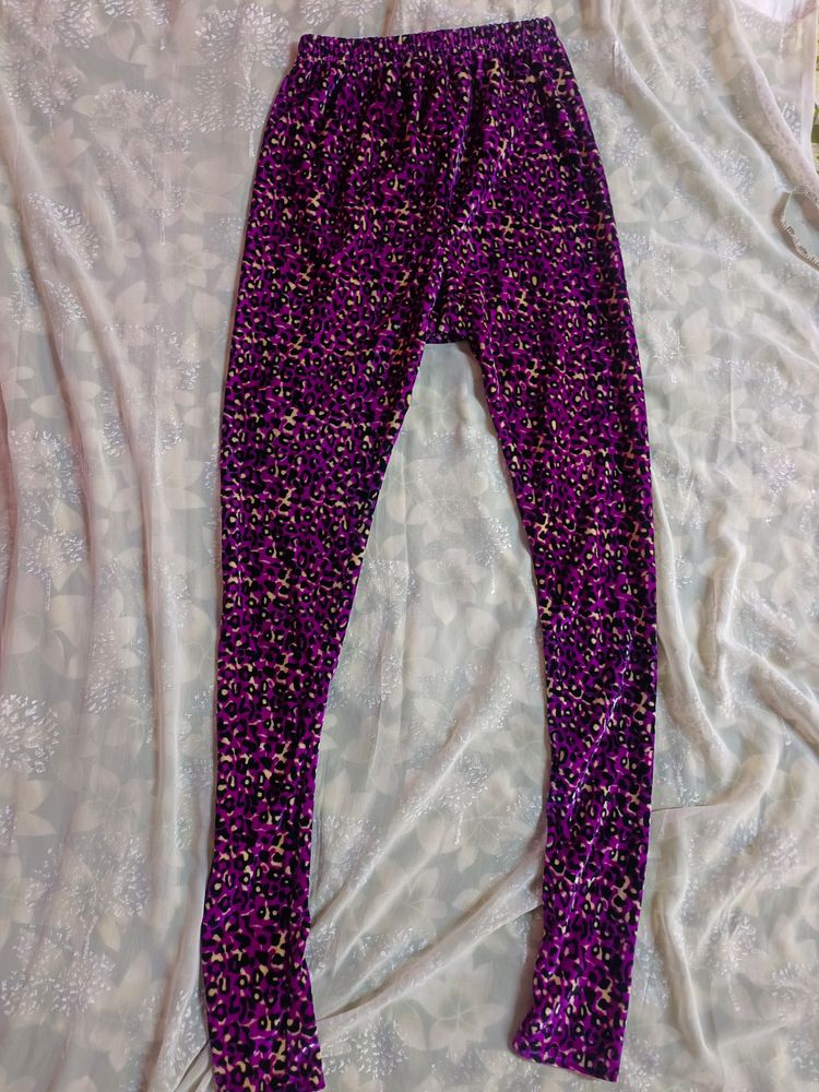 Leopard Purple Leggings Or Bottom (Women's)