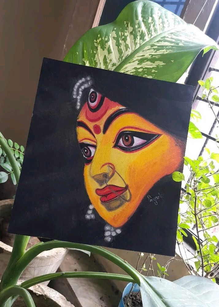 Handmade Painting Of Maa Durga The Goddess