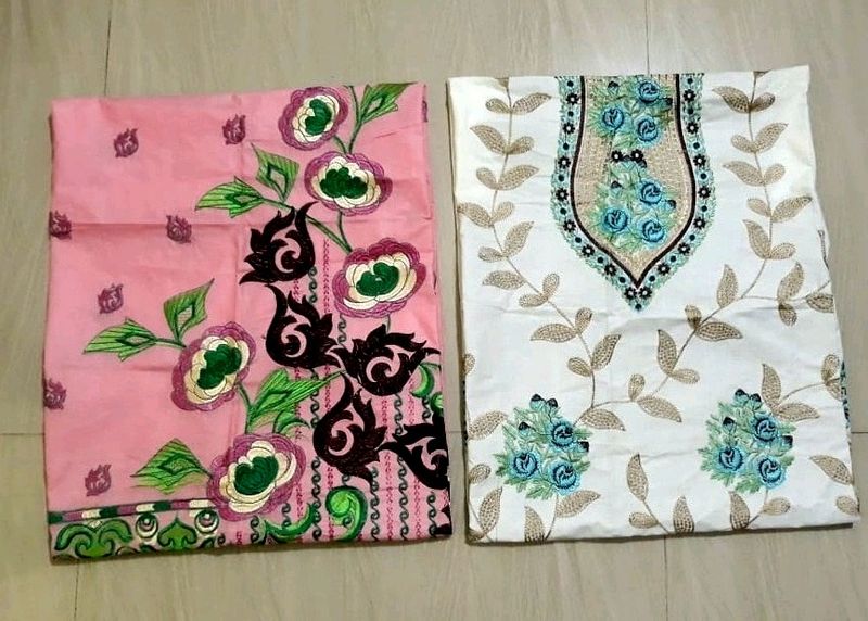 Combo Of 2 Pure Cotton Heavy Embroidery Front Part