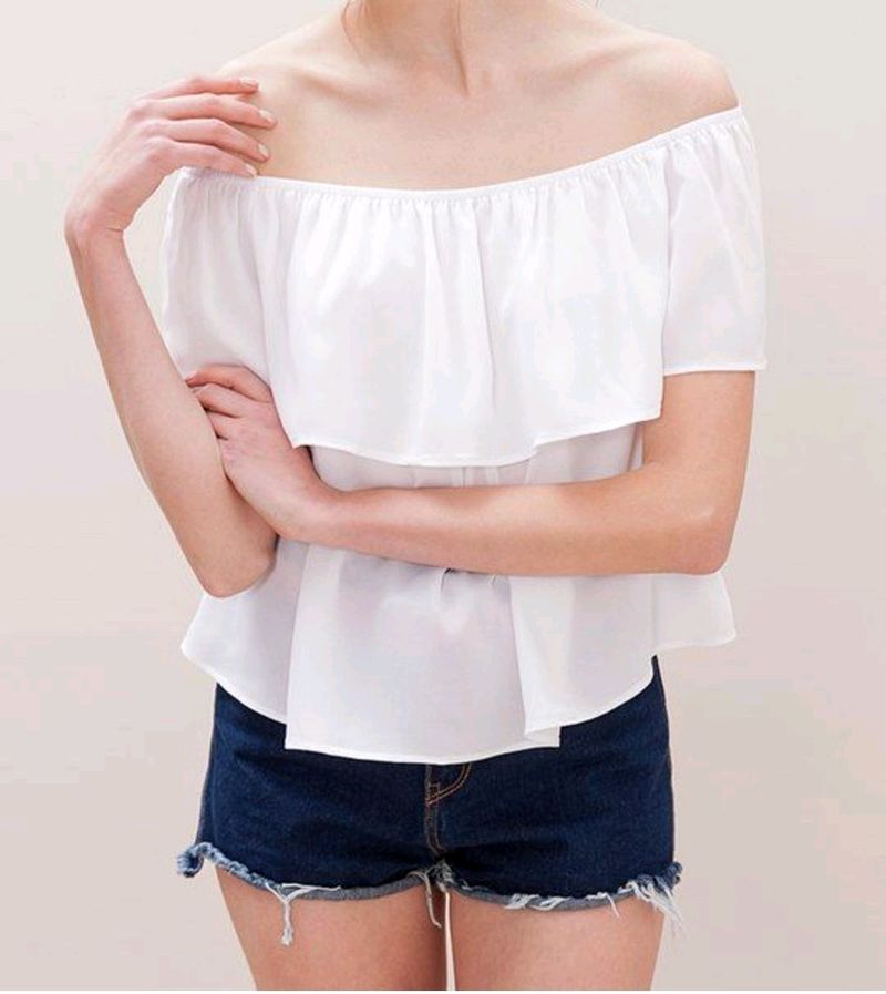 Trending Corian White Of Shoulder Top