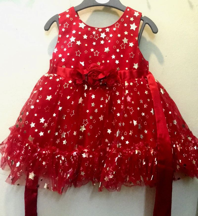 3-6 Month Beautiful Red Colour Dress