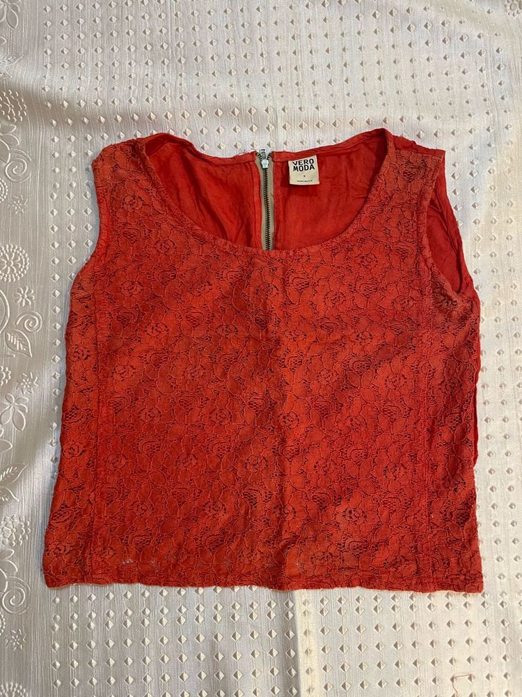 Red Lacy Vero Moda Top