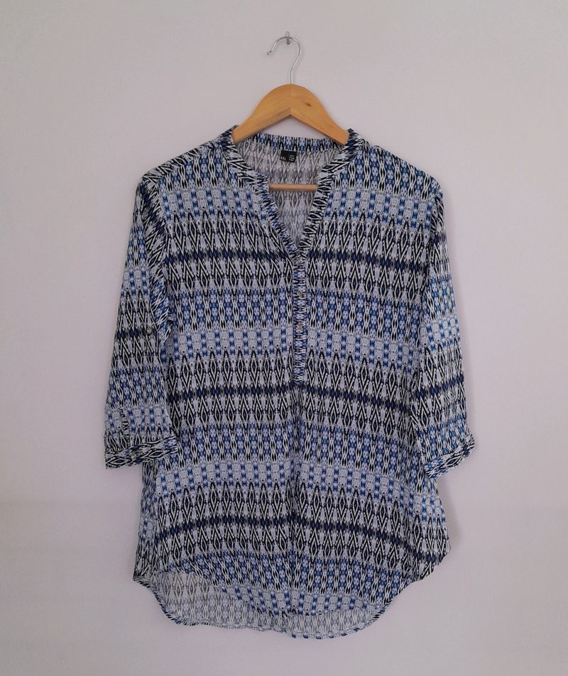 Blue Printed Top (Women's)